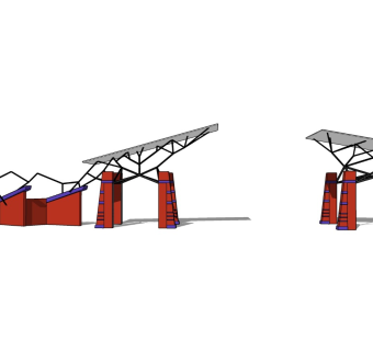 现代园区大门SU模型下载